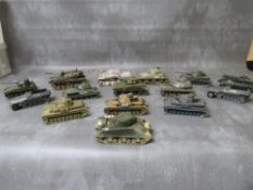 FIFTEEN UNBOXED TANKS / HALF TRACKS, by Corgi / Solido