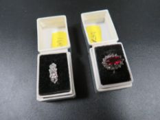 An illusion set diamond ring approx. weight 1.9g together with a silver dress ring (2)