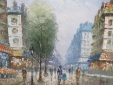 C. Burnett framed, signed oil on canvas impressionist Parisian street scene