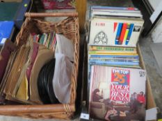Two trays of LP records, 7