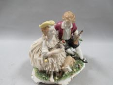 An Unter Weiss Bach Dresden lace figurine (small minor hole in lace)