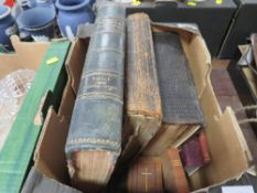 A tray of antiquarian religious books