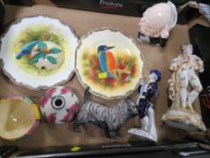 A box of Doulton, Clarice Cliff etc