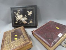 Three vintage photograph albums and contents to include a shibayana example