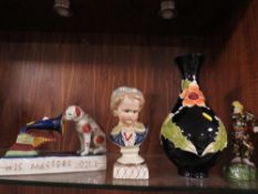 Four reproduction ceramic pieces to include HMV ceramic style example