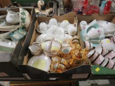 Three boxes of Royal Albert Wedgwood etc