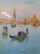 Bonomi signed framed and glazed watercolour Venetian scene together with a framed and glazed