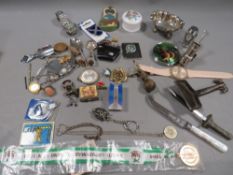 A box of vintage collectables, watches etc
