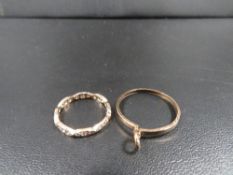 A small 9ct gold eternity ring together with a hallmarked 9 carat gold coin mount approx. weight 1.