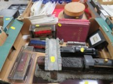 Two trays of collectables to include train and bus models , stamps, first day covers etc
