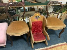 A pair of Victorian dining chairs to go with a small rocking chair