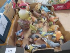 A small tray of Royal Worcester ceramic bird figures