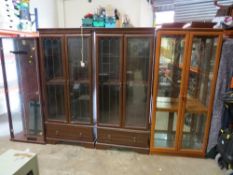 Four modern display / bookshelf cabinets