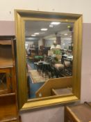 A modern rectangular gilt framed mirror 108 x 78 cm and a small Colonial style tablee