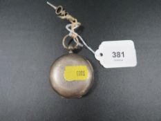 A hallmarked silver open faced manual wind pocket watch