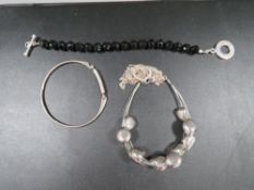 Three hallmarked silver bracelets