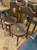 A pair of Brenner bentwood chairs A/F