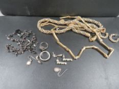 A small quantity of costume jewellery together with silver rings etc