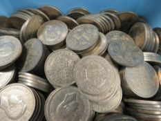 A box of vintage coins