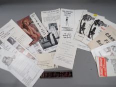 A collection of vintage cini film mail order erotica catalogues to include charm parade visart