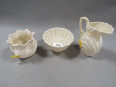 Three items of Belleek china