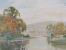 Wilfred Knox unsigned framed and glazed 'On the Severn Gloucester'