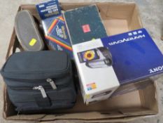 A quantity of vintage cameras etc