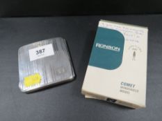 A hallmarked silver cigarette case approx. weight, 96.5g together with a boxed Ronson comet