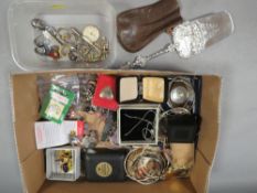 A box of assorted jewellery etc