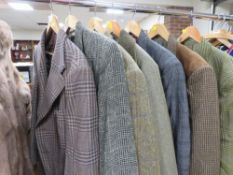 A collection of vintage tweed jackets etc., to include a Harris Tweed example size 40R and a