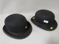 Two vintage bowler hats A/F