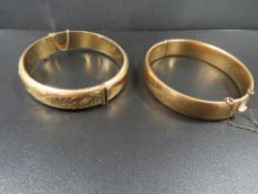 Two vintage gold plated bangles