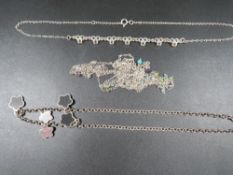 Three hallmarked silver necklaces