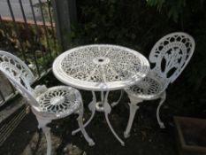 Cast aluminum patio garden set - table & two chairs