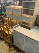 A quantity of modern assorted furniture to include chest of drawers, 4 chairs, etc.