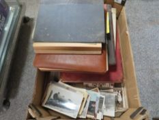 A tray of vintage photograph albums to include travel, 1920's images of Wales to include