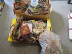 A quantity of vintage collectable beer mats