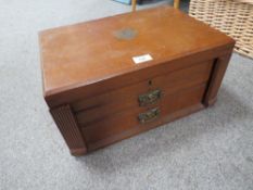 An oaked table top cutlery canteen (no contents) A/F