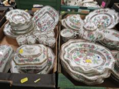 Two trays of Indian tree tea and dinner ware to include Coalport and Bridgwood examples