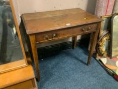 A 19th century oak single drawer side table W 84 cm