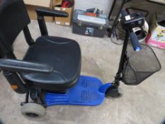 A Shoprider lightweight mobility boot scooter, missing key and charger (Unchecked)