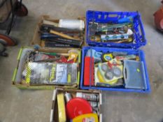 Five trays of tools etc - trays not included