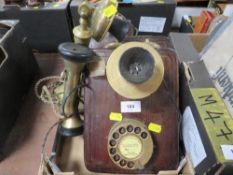 Three vintage telephones A/F