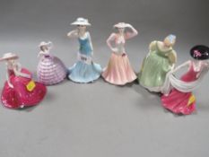 Six assorted small figurines to include Royal Doulton 