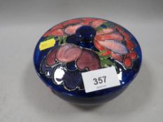 A Moorcroft lidded powder bowl