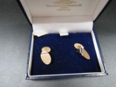 A pair of hallmarked gold cufflinks approx. combined weight 3.4g