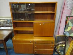 A small retro McIntosh teak wall unit cabinet