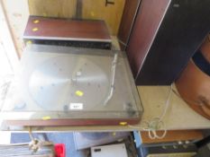 A Bang & Olufsen barogram 1200 turntable together with a Beomaster 1600 and a pair of Beovox