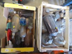 A selection of vintage bottels and demi johns