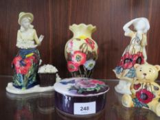 Five pieces of Old Tupton ware to include figurines